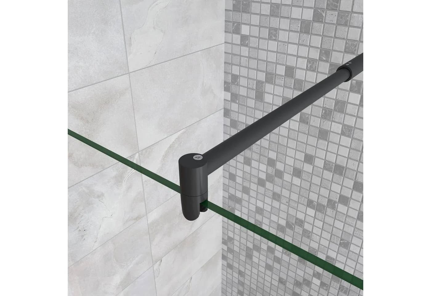 duschspa Duschwand 8mm Nano Glas Schwarz Aluminium Rahmen - Bild 5