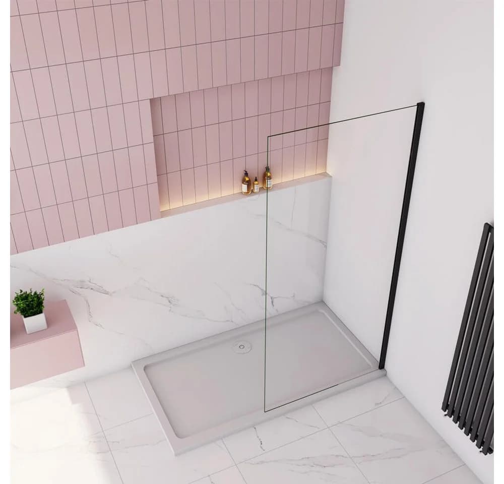 duschspa Duschwand 30-160cm Nano Glas ESG Sicherheitsglas Schwarz