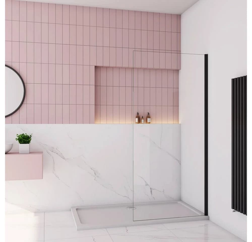 duschspa Duschwand 30-160cm Nano Glas ESG Sicherheitsglas Schwarz - Bild 2