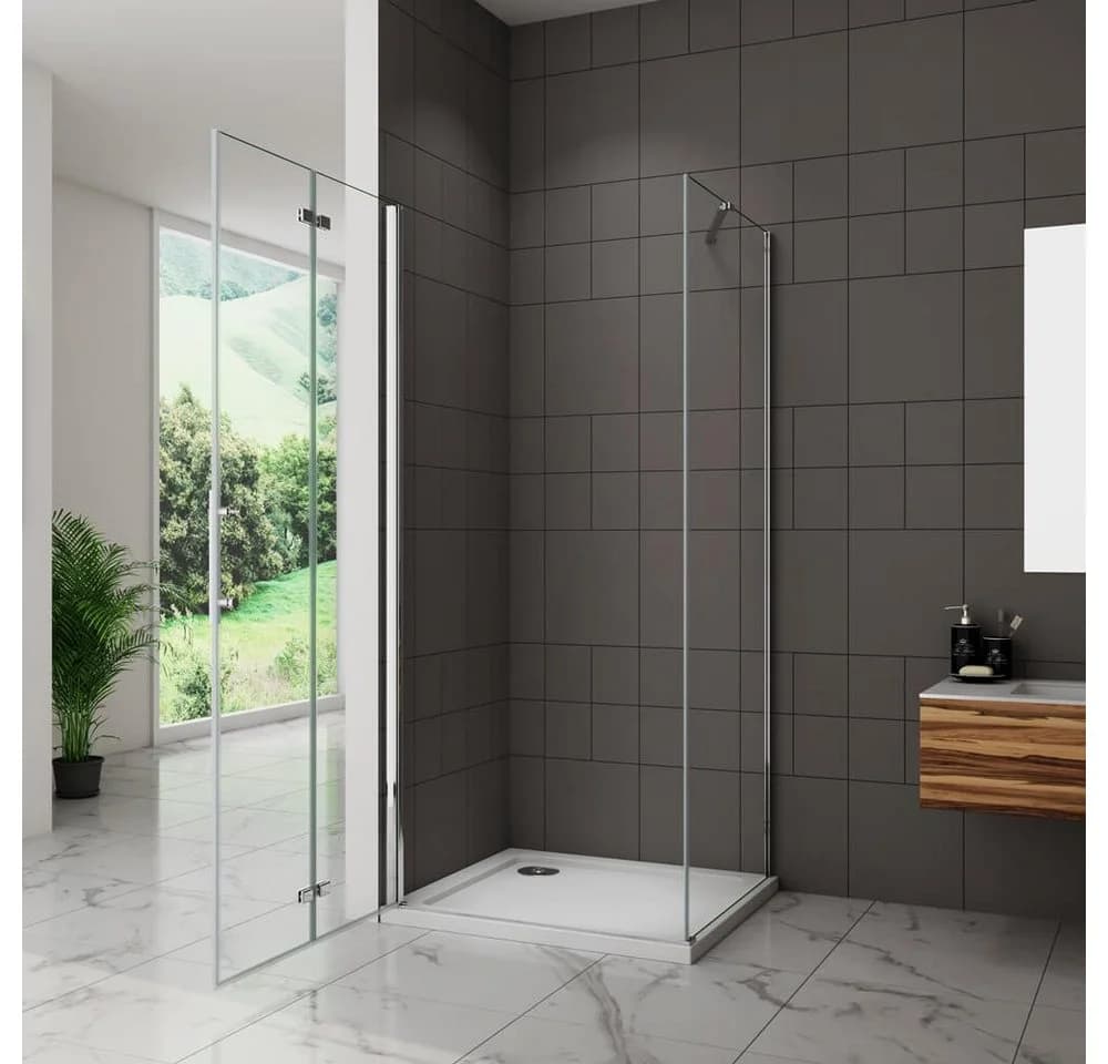duschspa Eckdusche Nano Glas ESG Falttür mit Seitenwand - Bild 3