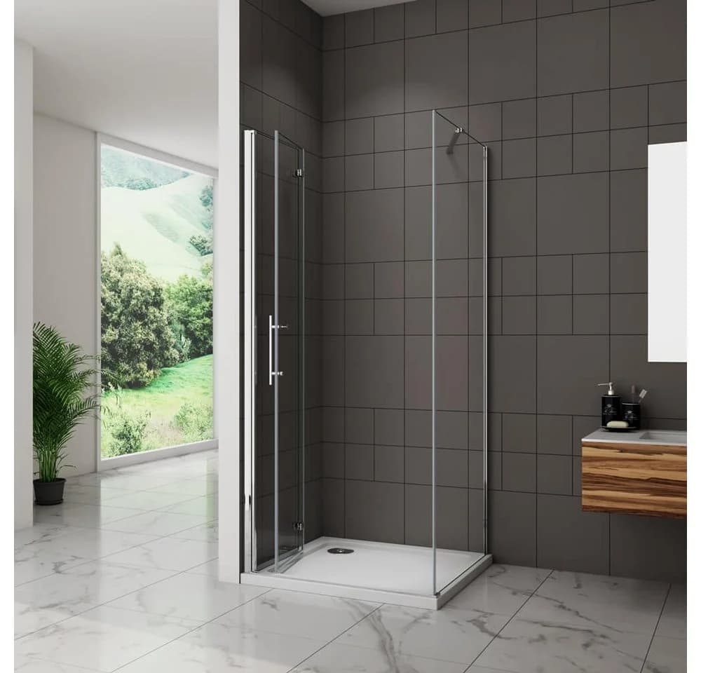 duschspa Eckdusche Nano Glas ESG Falttür mit Seitenwand - Bild 4