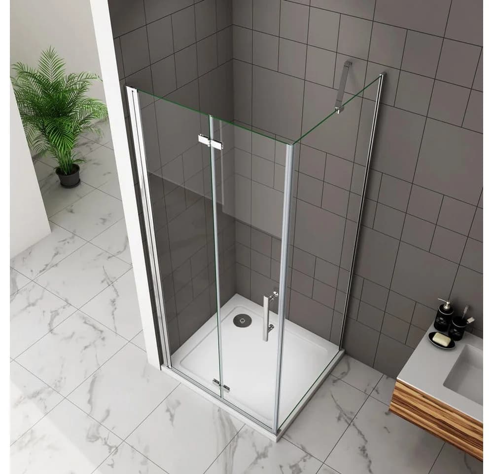 duschspa Eckdusche Nano Glas ESG Falttür mit Seitenwand - Bild 5
