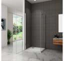 duschspa Eckdusche 185cm ESG Nano Glas Drehtür + Seitenwand Bild 3