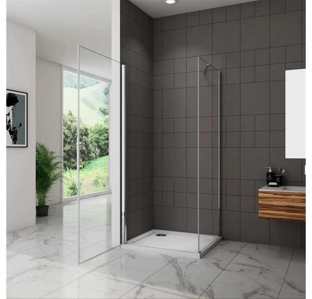 duschspa Eckdusche 185cm ESG Nano Glas Drehtür + Seitenwand - Bild 3