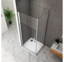 duschspa Eckdusche 185cm ESG Nano Glas Drehtür + Seitenwand Bild 4