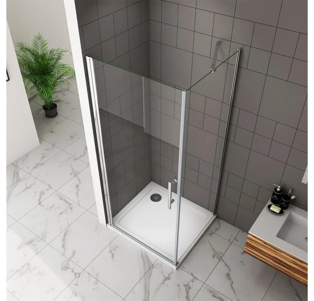 duschspa Eckdusche 185cm ESG Nano Glas Drehtür + Seitenwand - Bild 4