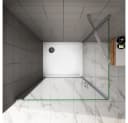 duschspa Eckdusche 185cm ESG Nano Glas Drehtür + Seitenwand Bild 5