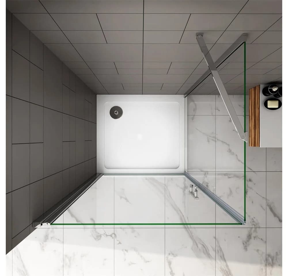 duschspa Eckdusche 185cm ESG Nano Glas Drehtür + Seitenwand - Bild 5