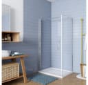duschspa Eckdusche 185cm Glas Drehtür + Seitenwand Bild 2
