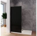 duschspa Duschwand 200cm Schwarz ESG Glas Aluminiumrahmen Bild 2