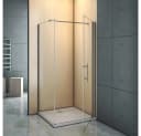 duschspa Eckdusche Schwingtür mit Seitenwand 80x70 cm ESG Glas Bild 1