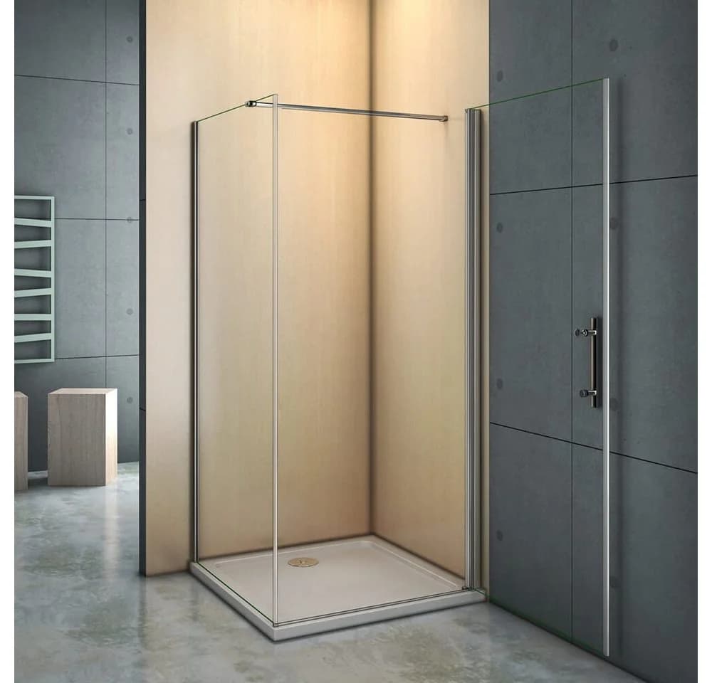 duschspa Eckdusche Schwingtür mit Seitenwand 80x70 cm ESG Glas - Bild 3
