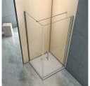 duschspa Eckdusche Schwingtür mit Seitenwand 80x70 cm ESG Glas Bild 4