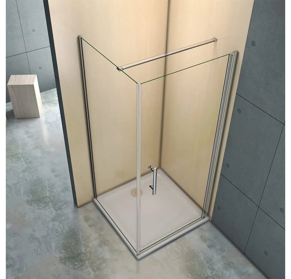 duschspa Eckdusche Schwingtür mit Seitenwand 80x70 cm ESG Glas - Bild 4