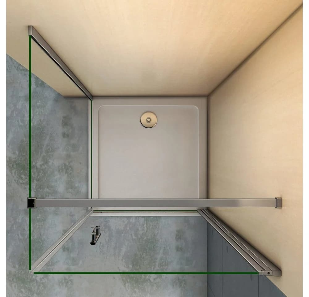 duschspa Eckdusche Schwingtür mit Seitenwand 80x70 cm ESG Glas - Bild 5