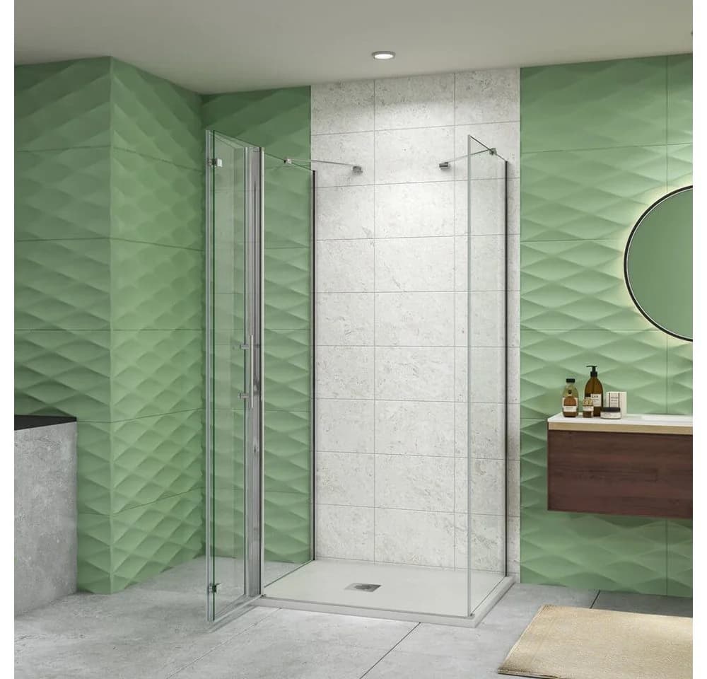 duschspa Komplettdusche U-Form ESG Glas Falttür