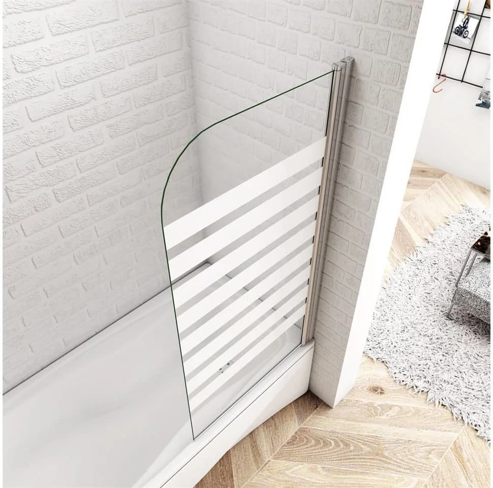 duschspa Badewannenaufsatz NANO Glas mit Querstreifen Drehwand - Bild 4