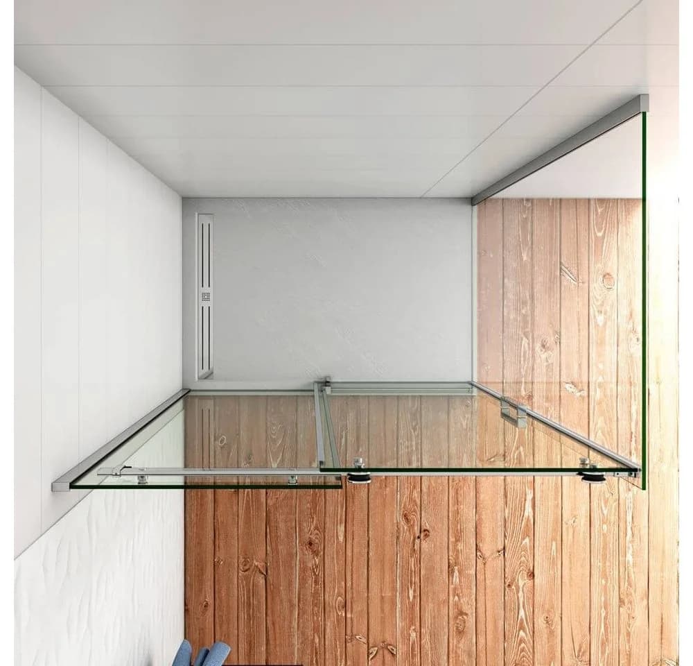 duschspa Eckdusche 8mm NANO Glas Schiebetür mit Seitenwand - Bild 5