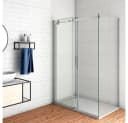 duschspa Eckdusche 8mm NANO Glas Schiebetür mit Seitenwand Bild 3