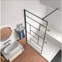 duschspa Duschwand 200cm Schwarz 8mm ESG Glas Nano Bild 1