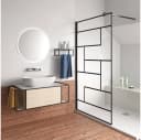 duschspa Duschwand 200cm Schwarz 8mm ESG Glas Nano Bild 2