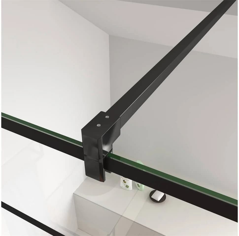 duschspa Duschwand 200cm Schwarz 8mm ESG Glas Nano - Bild 4