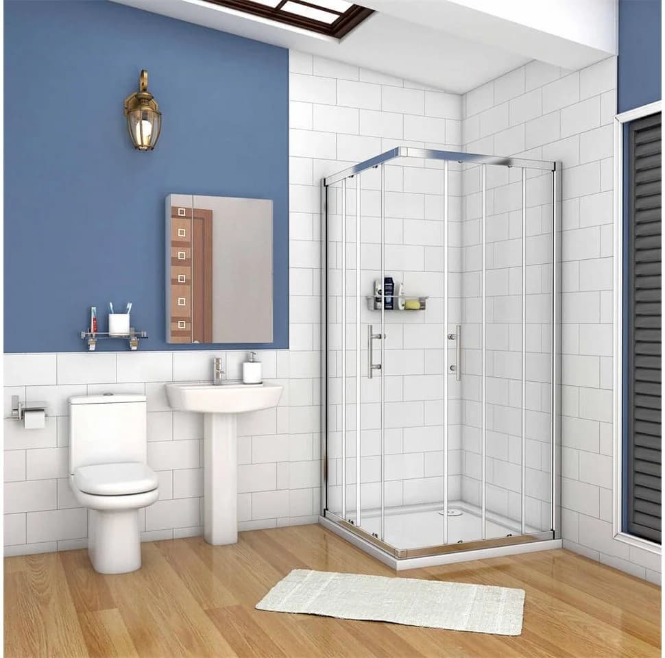 duschspa Eckdusche 185cm Eckeinstieg Duschkabine Schiebetür Glastür Dusche