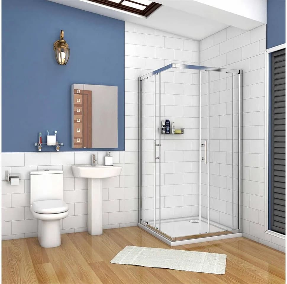 duschspa Eckdusche 185cm Eckeinstieg Duschkabine Schiebetür Glastür Dusche - Bild 3