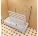 duschspa Badewannenaufsatz Faltwand Glaswand 120cm ESG Bild 4