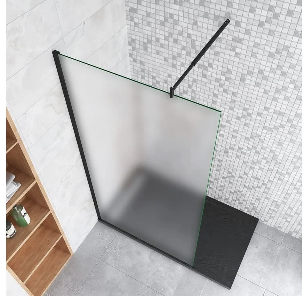 duschspa Duschwand 10mm ESG Sicherheitsglas Schwarz