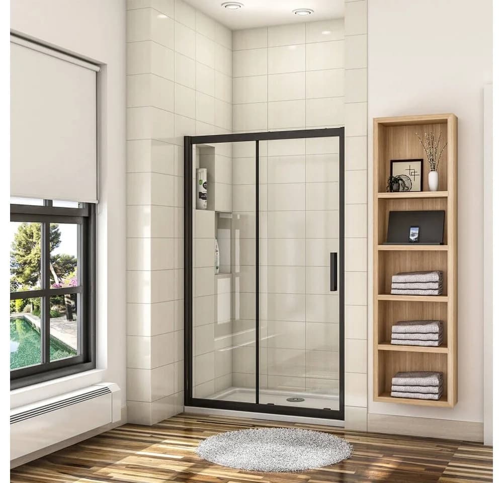 duschspa Schiebetür Dusche 195cm 8mm ESG Nano Glas Schwarz - Bild 2