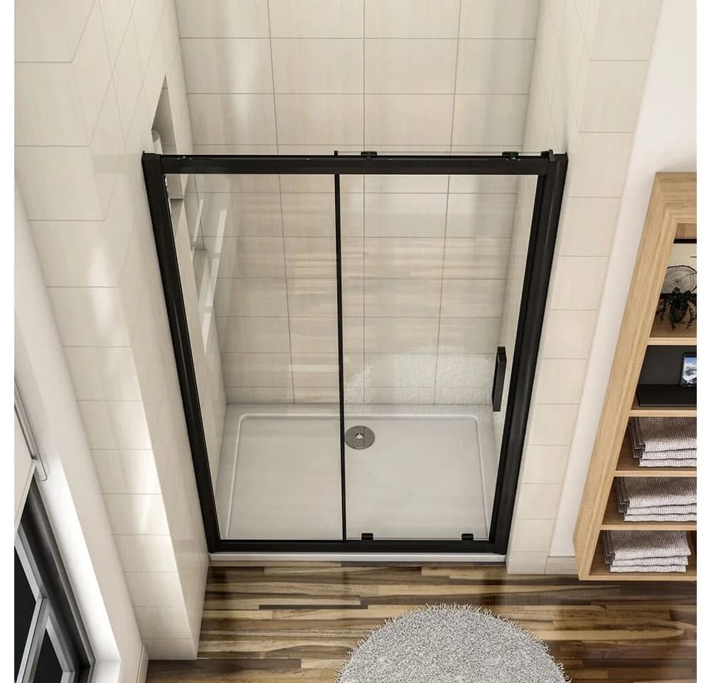 duschspa Schiebetür Dusche 195cm 8mm ESG Nano Glas Schwarz - Bild 3
