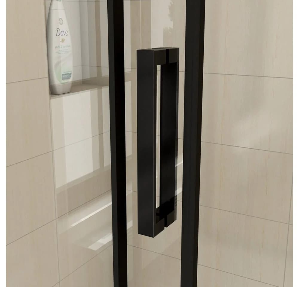 duschspa Schiebetür Dusche 195cm 8mm ESG Nano Glas Schwarz - Bild 5