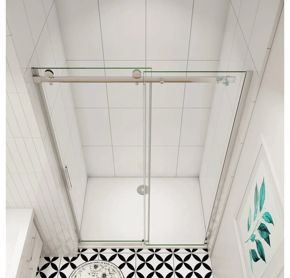duschspa Dusch-Schiebetür 195cm ESG Glas verchromt - Bild 4