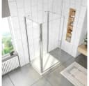 duschspa Duschkabine Drehtür ESG Glas 76x80 cm mit Seitenwänden Bild 3