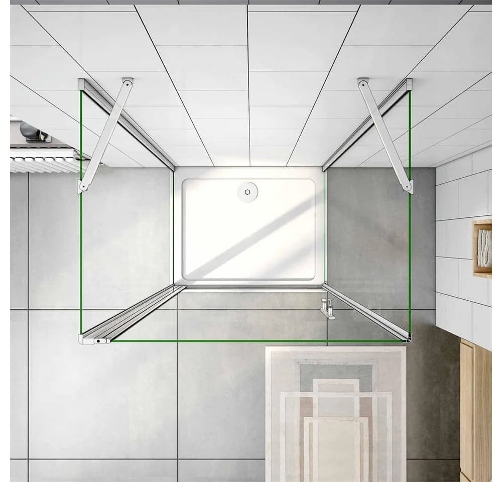 duschspa Duschkabine Drehtür ESG Glas 76x80 cm mit Seitenwänden - Bild 4