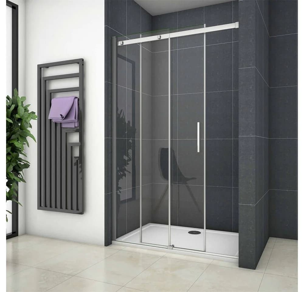 duschspa Dusch-Schiebetür 195cm Glas Aluminium