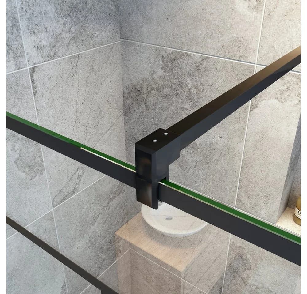 duschspa Duschwand 10mm ESG Nano-Glas Schwarz Aluminium - Bild 4