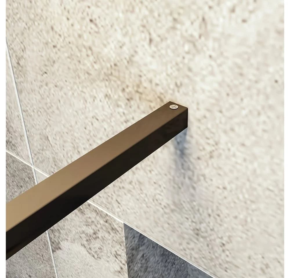 duschspa Duschwand 10mm ESG Nano-Glas Schwarz Aluminium - Bild 5