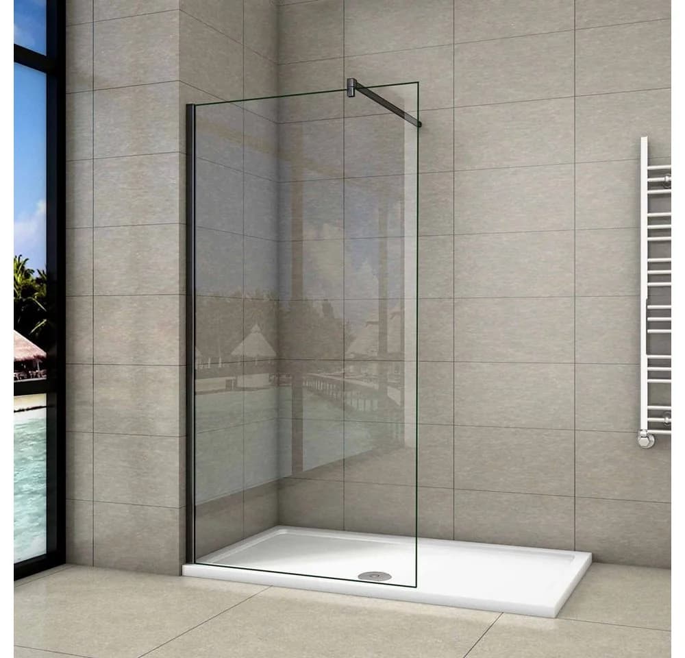 duschspa Duschwand 10mm ESG Nano Glas Schwarz Modern - Bild 2