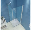 duschspa Eckdusche 185cm Drehtür mit Festteil mattgrau ESG Glas Bild 4