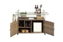 LVHOM Küchenwagen Outdoor-Insel Beige PE-Rattan mit Eiskübel Bild 1