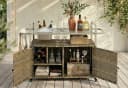 LVHOM Küchenwagen Outdoor-Insel Beige PE-Rattan mit Eiskübel Bild 2