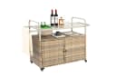 LVHOM Küchenwagen Outdoor-Insel Beige PE-Rattan mit Eiskübel Bild 3