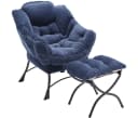 LVHOM Loungesessel Relaxsessel mit Hocker Blau Bild 2