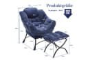 LVHOM Loungesessel Relaxsessel mit Hocker Blau Bild 3