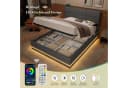 LVHOM Polsterbett Grau mit LED, USB und Bettkasten Bild 5