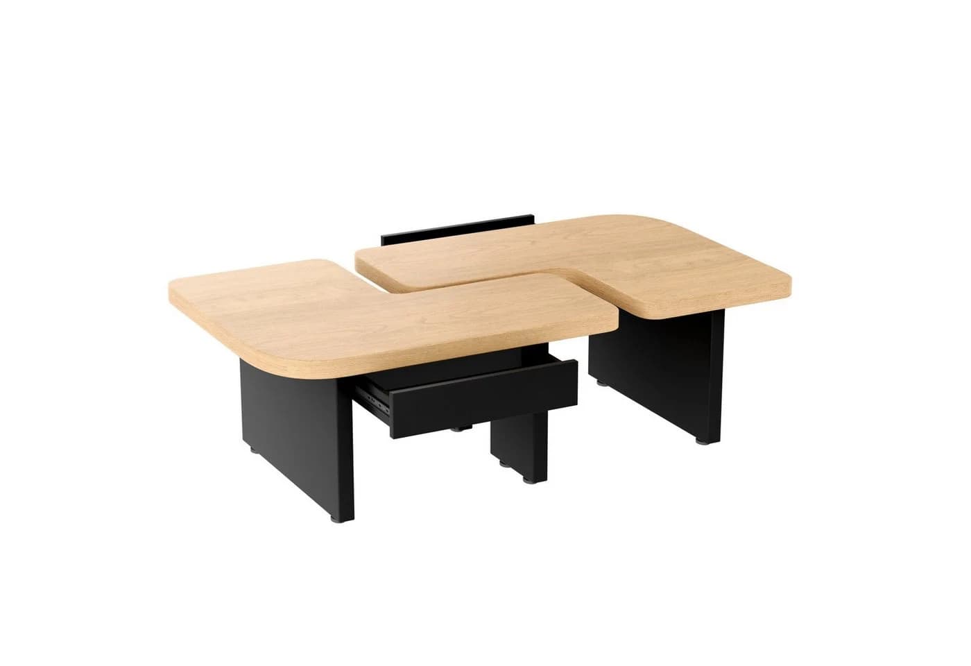LVHOM Modularer Couchtisch 2-in-1 mit LED Beleuchtung