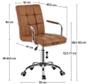 Yaheetech Bürostuhl höhenverstellbar Retro-Braun Kunstleder Bild 4