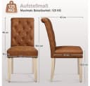 Yaheetech Esszimmerstuhl mit Hoher Rückenlehne 2er Set Retro Braun Kunstleder Bild 4